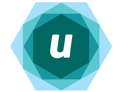 Logo for Utilizza - Design de Interação blue brand branding hexagons interaction design logo logo design