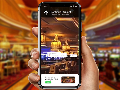 Casino Utilizing Apple ARKit, Beacons & Wayfinding aftereffects apple arkit beacons casino concept flinto interaction design ios mobile mobile app mobile design native app resort sketch ui ux wayfinding