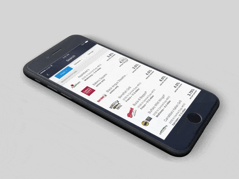 CrayPay iOS App - Search digital wallet flinto instant savings interaction design ios mobile mobile app mobile design native app search search results sketch ui ux