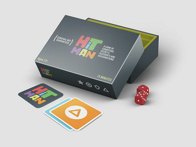 Hitman - Card Game // Box shot card game design dices game illustration typography