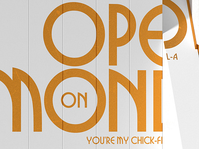 Open on monday 3d illustration typography