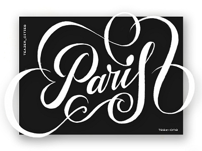 Lettering Training: Paris illustration lettering ligature logo teaser typography