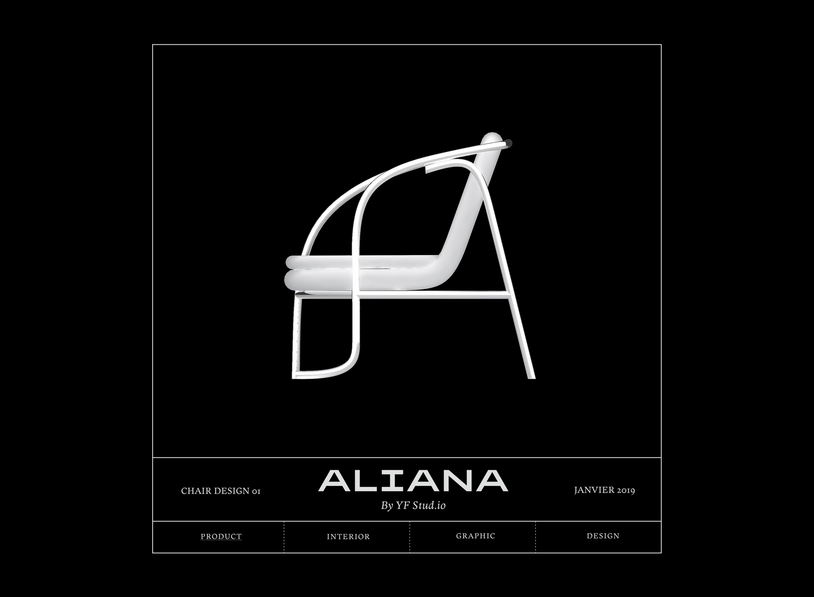 Yf Serie 4 Aliana Chair chair chair design chairdesign design forms layout metal typography ui vector yf yf studio