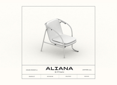Yf Serie 4 Aliana Chair 3d 3d art chair chair design graphic graphic design grid modernist typography yf yf studio yfstudio