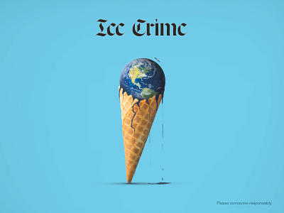 Ice Crime illustration photoshop poster tony futura typography