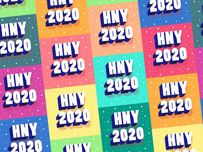 HNY 2020 illustration lettering teaser typography vector