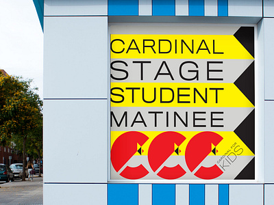 Geometric Directional Sign, Cardinal Stage Company bold directional geometric graphic design outdoor san serif signage street