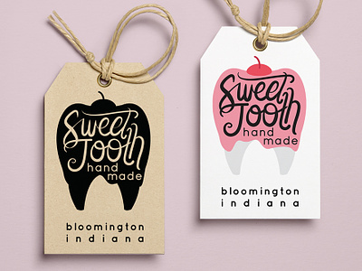 Sweet Tooth Handmade Logo branding crafting hand lettering identity swing tag