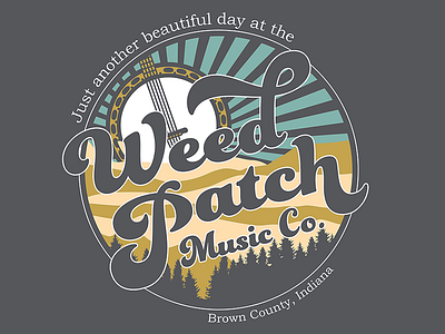Weed Patch Music Co: 2019 Tee banjo bluegrass graphic design illustration landscape t shirt tee shirt vintage