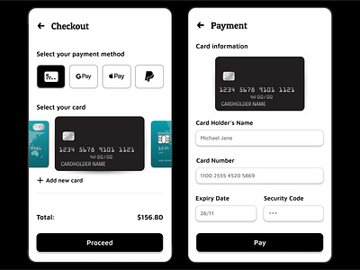 Debit or Credit Card Checkout Page