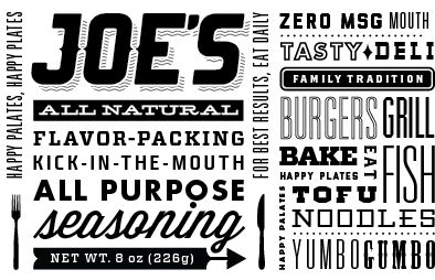 Joe's Seasoning label packaging seasoning spice tag