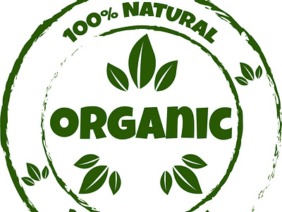 Organic and natural products sticker, label, badge and logo branding design environment graphic design illustration logo vector