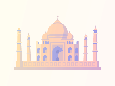 Taj Mahal agra architecture asia building design illustration india isometric landmark mausoleum taj mahal vector