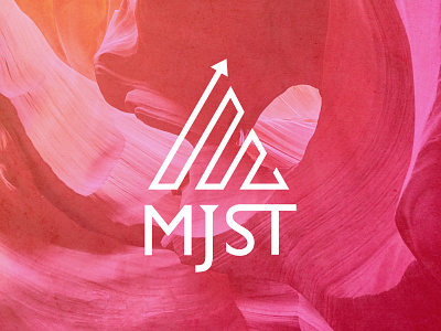 MJST arrow brand branding clean design geometric gradient icon logo logo design minimalist minimalist logo orange red simple triangle typogaphy vector