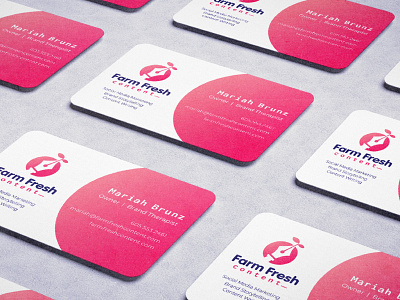 FFC Business Card brand branding business card business cards content content writing design farm fresh logo logo design marketing mock up mockup pink print red social media