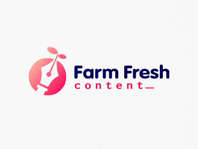 Farm Fresh Content branding content farm fresh fruit gradient gradient logo hidden meaning illustration leaf logo logo design marketing marketing logo pen plant sapling seed vector