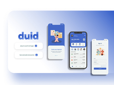 DUID - E-Wallet Mobile App brand identity branding design e wallet e wallet app ewallet graphic design illustration logo typography ui uiux user experience user interface userinterface ux vector