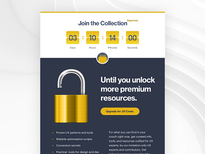Countdown Email with Upgrade CTA #DailyUI 014 countdown dailyui email timer upgrade