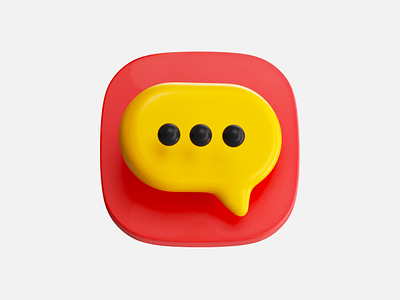 Chat 3d chat icon illustration