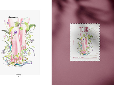 TOUCH | Earth day - Illustration & Design anatomy bontanical branding design graphic design hand-drawn illustration logo stamp watercolor