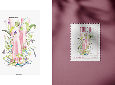 TOUCH | Earth day - Illustration & Design anatomy bontanical branding design graphic design hand drawn illustration logo stamp watercolor