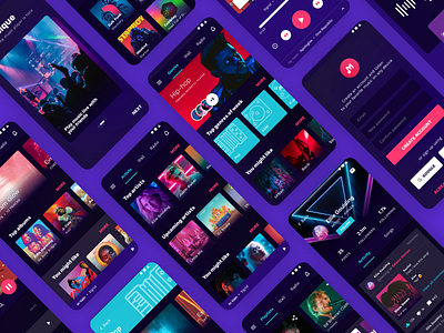 Mobile App UI - Music Player app ui dark dark ui la musique music player music player app music ui purple