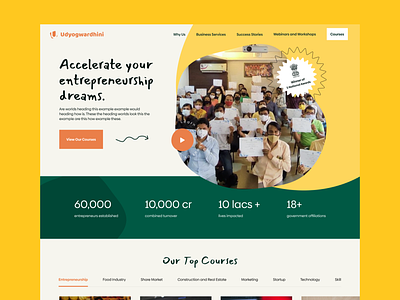 Online eLearning Course - Landing Page colourful courses elearning landing page landing page design landing page ux online learning school web design website design