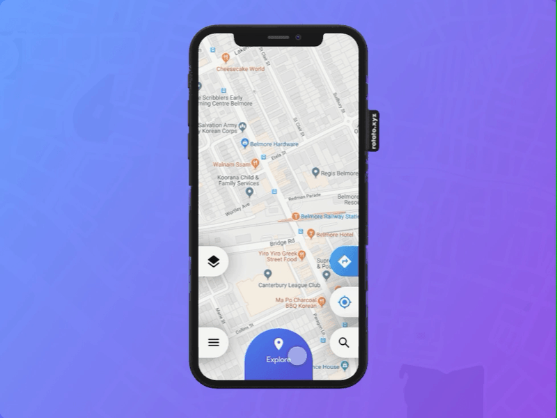 Mobile App UI - Google Maps Exploration gesture google google maps interaction design maps material design swipe up