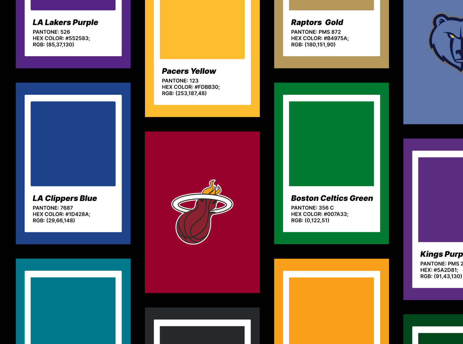 NBA Team Color Codes Hex, RGB, PANTONE and CMYK - Team Color Codes