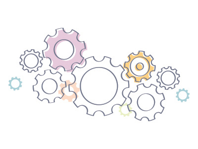 Gears graphic design illustration