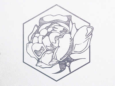 Rose Stamp branding floral graphic design hand drawn illustration