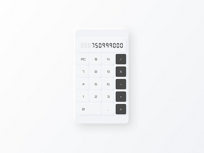 Calculator Neomorphism UI Design