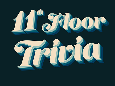 11th Floor Trivia 70s design typography vector