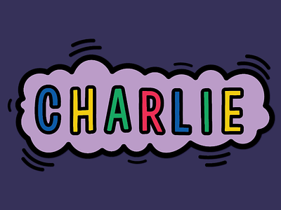 Keith Haring-inspired pet name cloud design keith haring typography