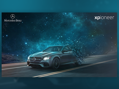 Mercedes visual for UI contest abstract car cubes hmi innovative mercedes photoediting sci fi space