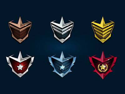 Rank Badges badges class gold metal rank videogame