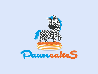 Pawncakes chess logo logodesign pancake pawn toys zebra
