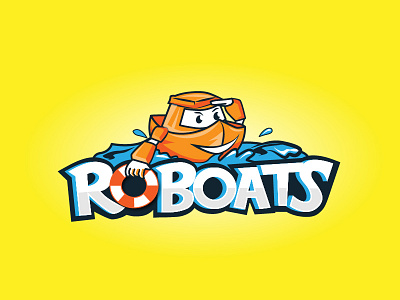 Roboats boats cartoon character kids logo robots