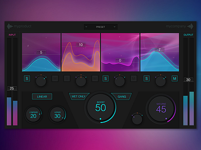 UI for Music Editor audio colorful music sci-fi sound tech ui design visual design wave