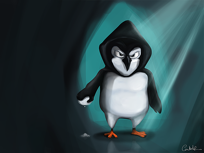 Penguin angry characterdesign crystal digital art digital painting hooded ice penguin snow
