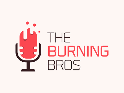 Burning Bros band burning fire flame logo microphone music soul sound