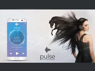 UI and Visual for a Music App emotional hair horse listen music music app passion pulse visual