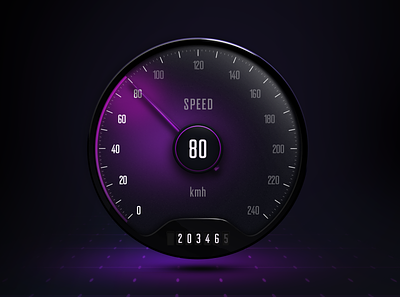 UI Speedometer car clock hmi infotainment instrument rpm skeumorphic speedo speedometer ui