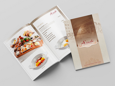 A'zade Restaurant menu cover and inner pages book cover design book layout brochure brochure design catalog cover catalog cover design catalog design coffee menu design design food design graphic design illustration layout layout design logo menu design restaurant design restaurant menu design