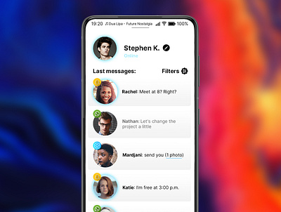 FLEX OS: CUBE APP CONCEPT (MESSAGES: LIGHT THEME) app art concept design graphic design illustration popular smartphone ui ux