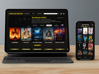 Movie App Concept app application branding concept design graphic design illustration ipad iphone movie smartphone top ui uiux