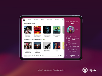 Singy - Your Musical Companion animation app apple application branding concept design graphic design illustration ipad logo motion graphics music new player popular product smartphone streaming ui