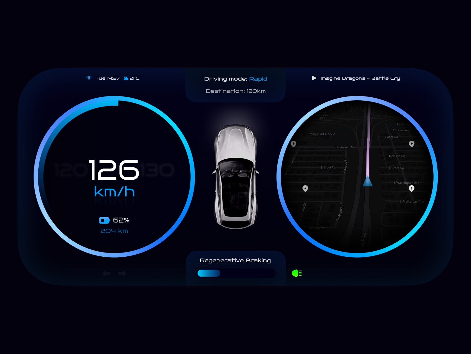 Electric Car Dashboard Concept by VLADOS AKAM 🇺🇦 on Dribbble