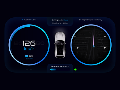 Electric Car Dashboard Concept