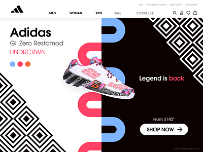 Adidas Sneakers Landing Page adidas app branding concept design figma graphic design illustration logo photoshop site ui web design website